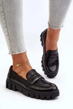 Clearance Buty damskie Vinceza Damskie Mokasyny Eko Skóra Czarne Seravisa