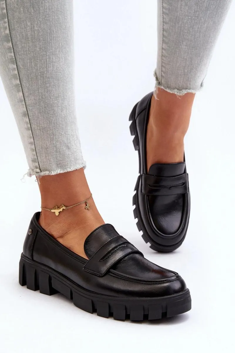 Clearance Buty damskie Vinceza Damskie Mokasyny Eko Skóra Czarne Seravisa