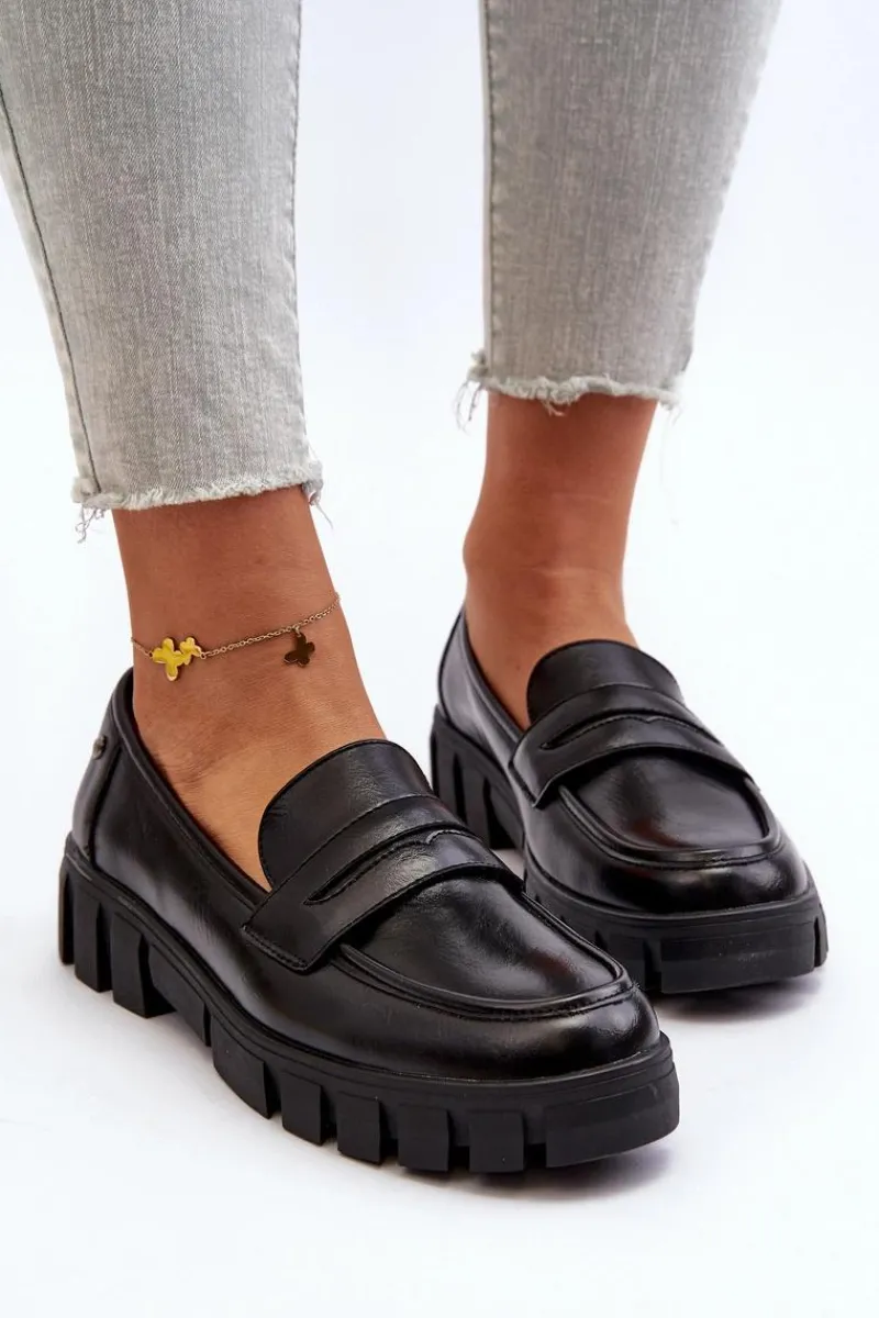 Clearance Buty damskie Vinceza Damskie Mokasyny Eko Skóra Czarne Seravisa