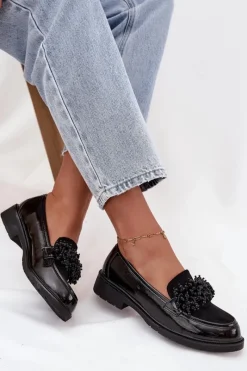 Online Damskie Mokasyny Lakierowane S.Barski HY52-369B Czarne Damskie Mokasyny Płaskie|Mokasyny Damskie Lakierowane