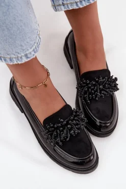 Online Damskie Mokasyny Lakierowane S.Barski HY52-369B Czarne Damskie Mokasyny Płaskie|Mokasyny Damskie Lakierowane