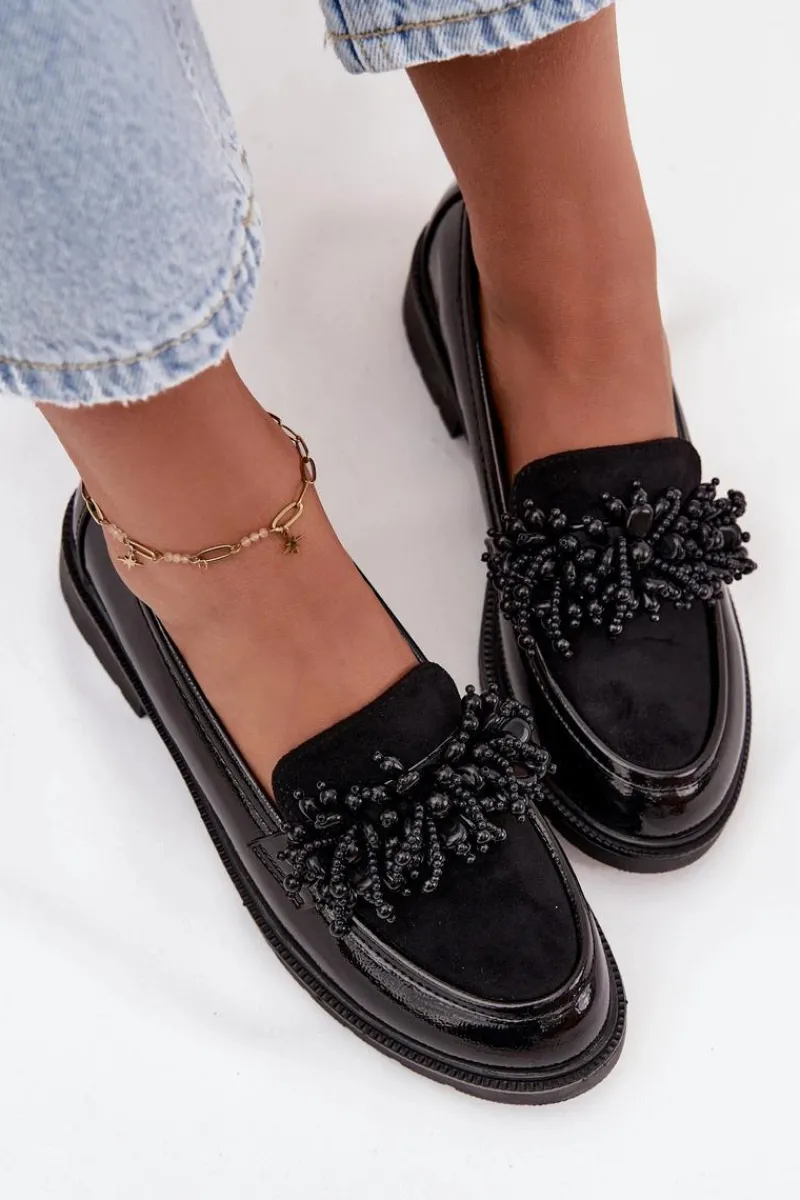 Online Damskie Mokasyny Lakierowane S.Barski HY52-369B Czarne Damskie Mokasyny Płaskie|Mokasyny Damskie Lakierowane