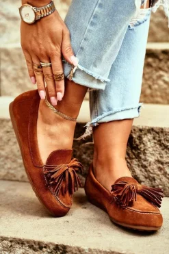 Mokasyny Damskie Zamszowe><noscript><img width=