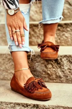 Mokasyny Damskie Zamszowe><noscript><img width=