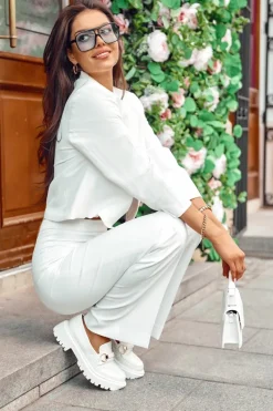 Clearance Damskie Mokasyny Na Masywnej Platformie Białe Calypso Damskie Mokasyny Damskie Skórzane|Mokasyny Na Platformie