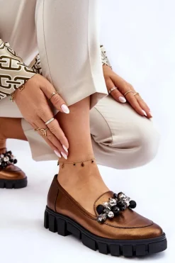 Mokasyny Damskie Skórzane|Mokasyny Na Platformie><noscript><img width=