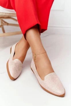 Damskie Mokasyny Sergio Leone MK700 Zamszowe Różowe Damskie Mokasyny Damskie Zamszowe|Baleriny Klasyczne