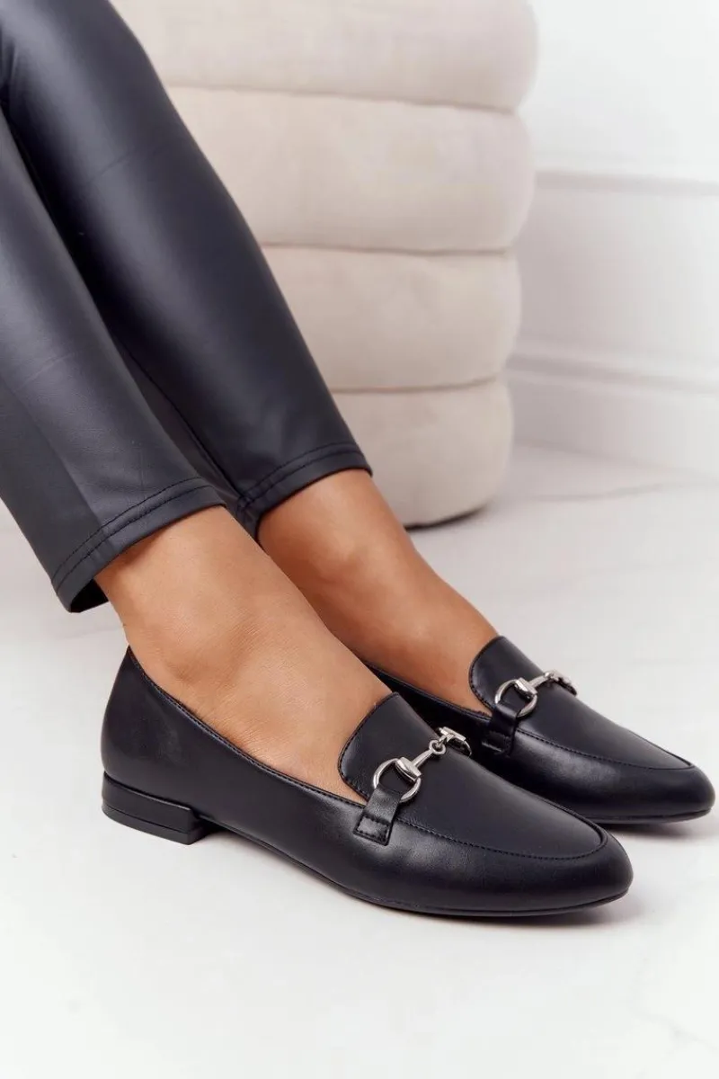 Mokasyny Damskie Skórzane>Buty Sergio Leone Damskie Mokasyny Sergio Leone MK733 Czarne