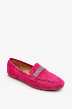 Hot Damskie Mokasyny Z Cyrkoniami Fuksja Ralrika Damskie Loafersy Damskie|Mokasyny Damskie Zamszowe