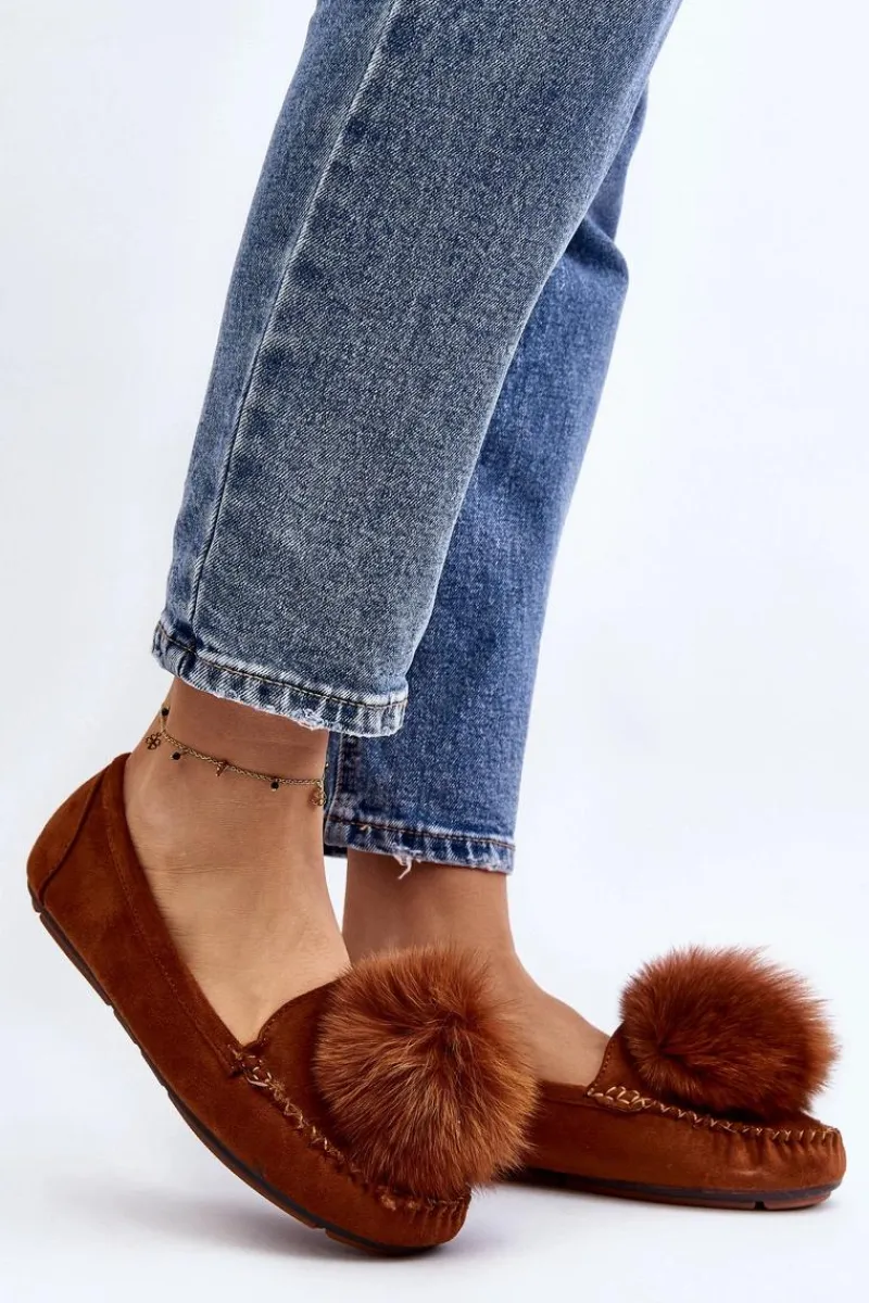 Loafersy Damskie|Kapcie Klasyczne>Boto Damskie Mokasyny Z Futerkiem Camel Novas