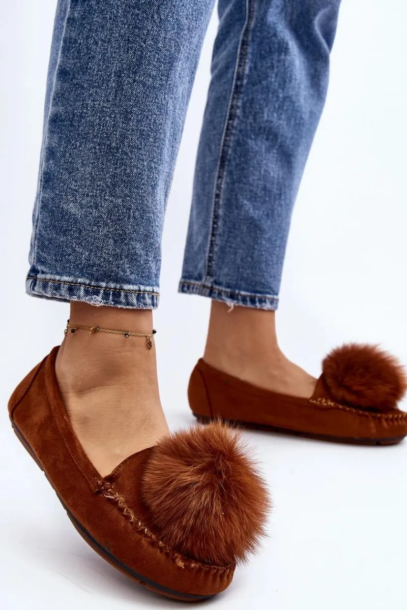 Loafersy Damskie|Kapcie Klasyczne>Boto Damskie Mokasyny Z Futerkiem Camel Novas