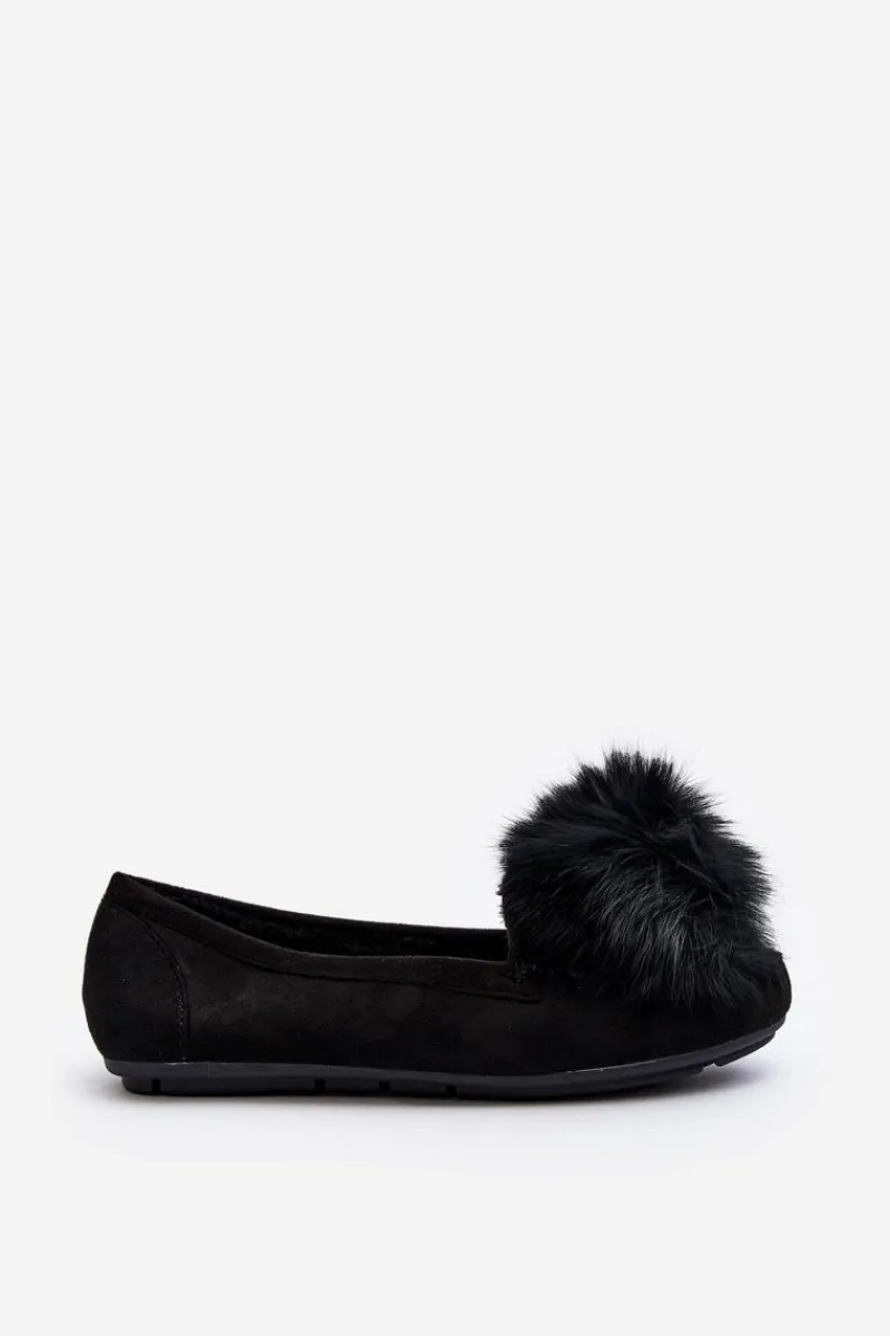 Loafersy Damskie|Kapcie Klasyczne>Boto Damskie Mokasyny Z Futerkiem Czarne Novas