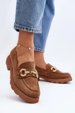 Outlet Damskie Mokasyny Z Ozdobą Camel Railenes Damskie Mokasyny Na Platformie|Mokasyny Damskie Zamszowe