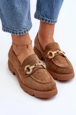 Outlet Damskie Mokasyny Z Ozdobą Camel Railenes Damskie Mokasyny Na Platformie|Mokasyny Damskie Zamszowe