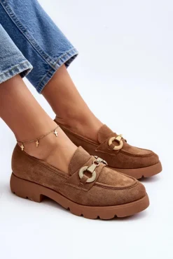 Outlet Damskie Mokasyny Z Ozdobą Camel Railenes Damskie Mokasyny Na Platformie|Mokasyny Damskie Zamszowe
