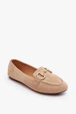 Clearance Damskie Mokasyny Z Ozdobą Ekozamsz Beżowe Winalita Damskie Loafersy Damskie|Mokasyny Damskie Zamszowe