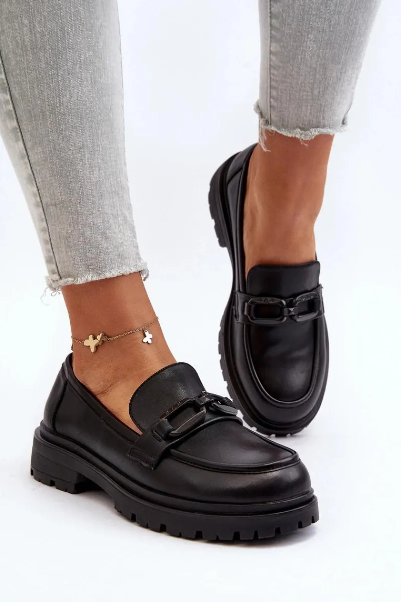 Outlet Damskie Mokasyny Ze Skóry Naturalnej Czarne Imbleria Damskie Mokasyny Damskie Skórzane|Mokasyny Na Platformie