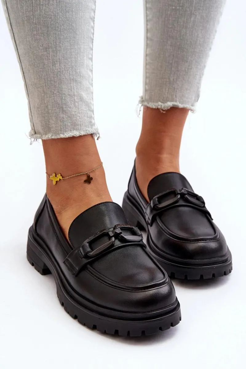 Outlet Damskie Mokasyny Ze Skóry Naturalnej Czarne Imbleria Damskie Mokasyny Damskie Skórzane|Mokasyny Na Platformie