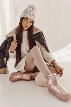 New Big Star Shoes Damskie Śniegowce Big Star II274119 Różowe Różowy