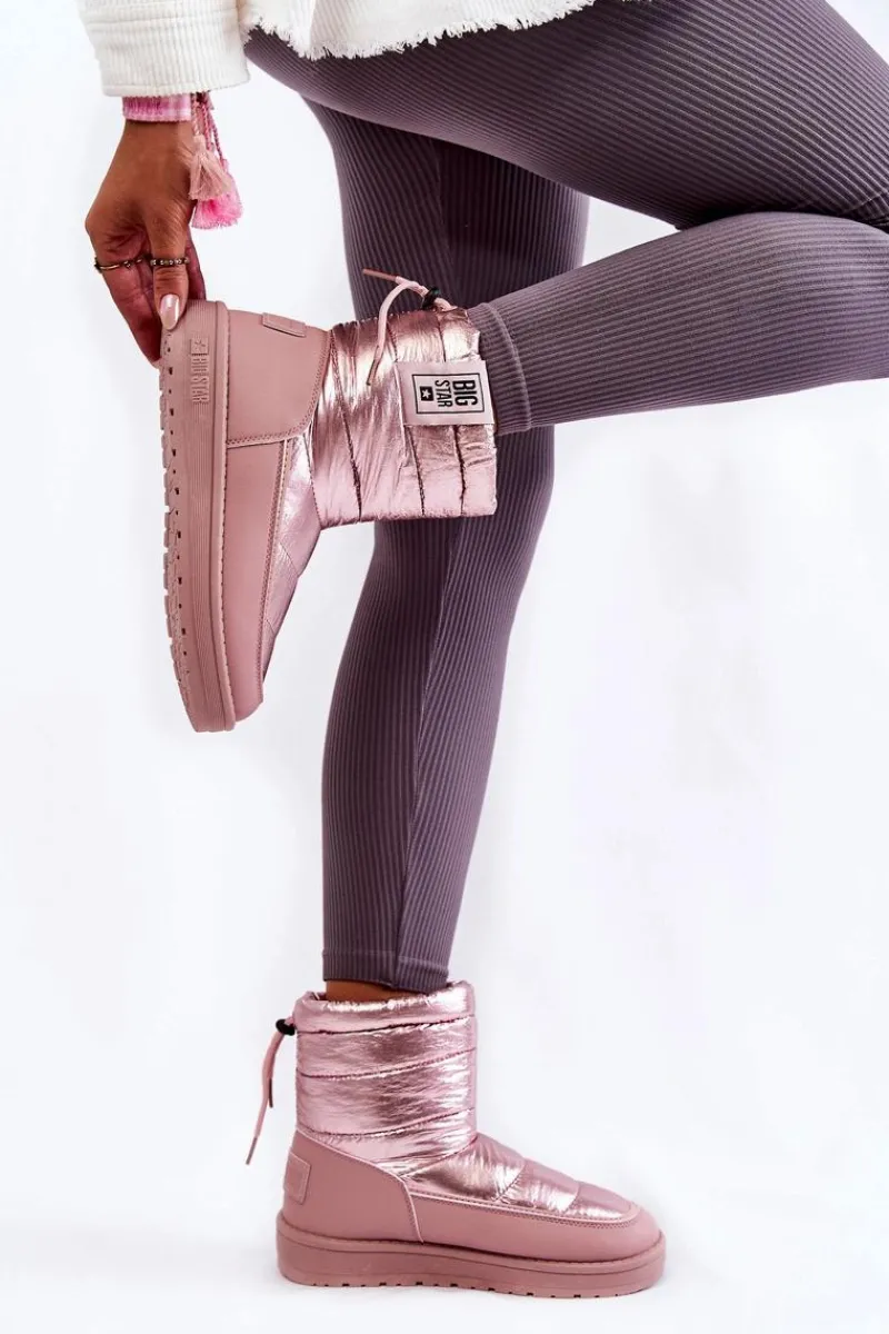 New Big Star Shoes Damskie Śniegowce Big Star II274119 Różowe Różowy