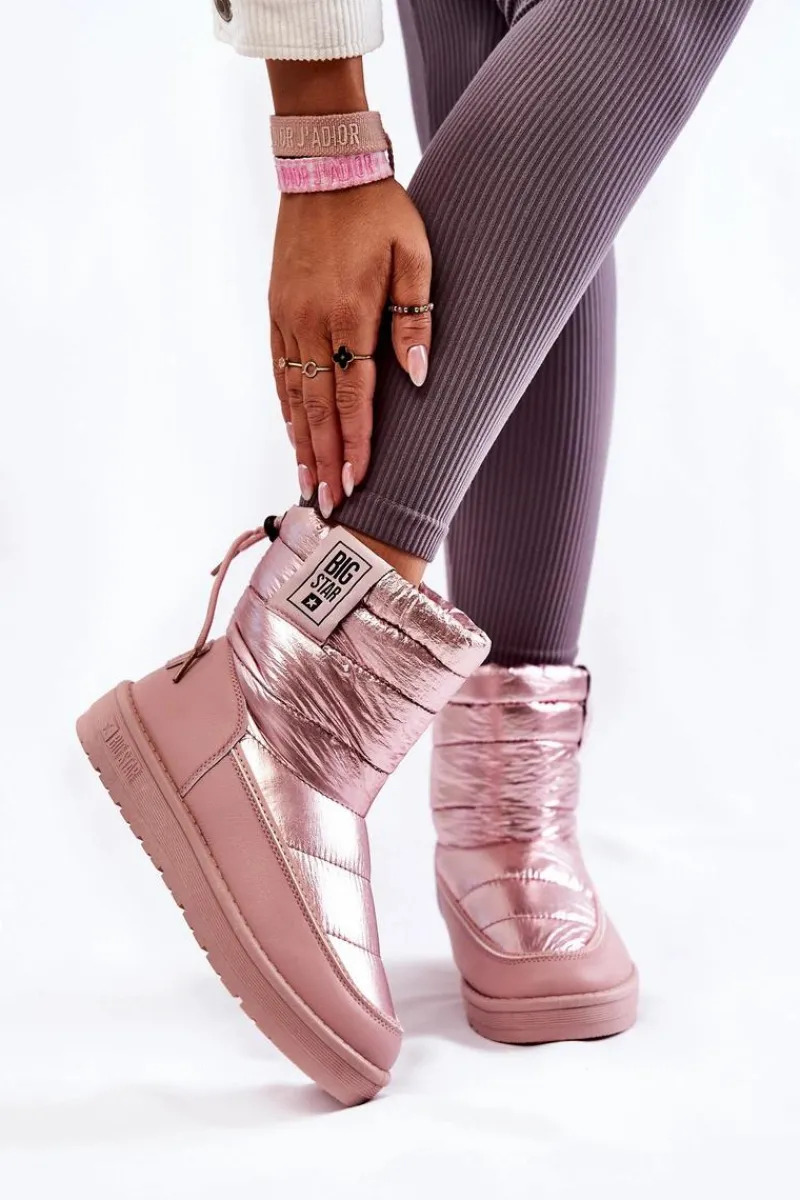 New Big Star Shoes Damskie Śniegowce Big Star II274119 Różowe Różowy