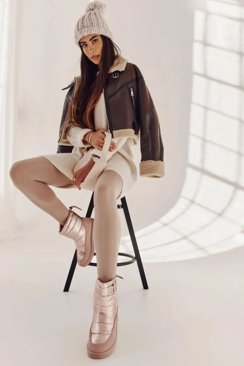 New Big Star Shoes Damskie Śniegowce Big Star II274119 Różowe Różowy