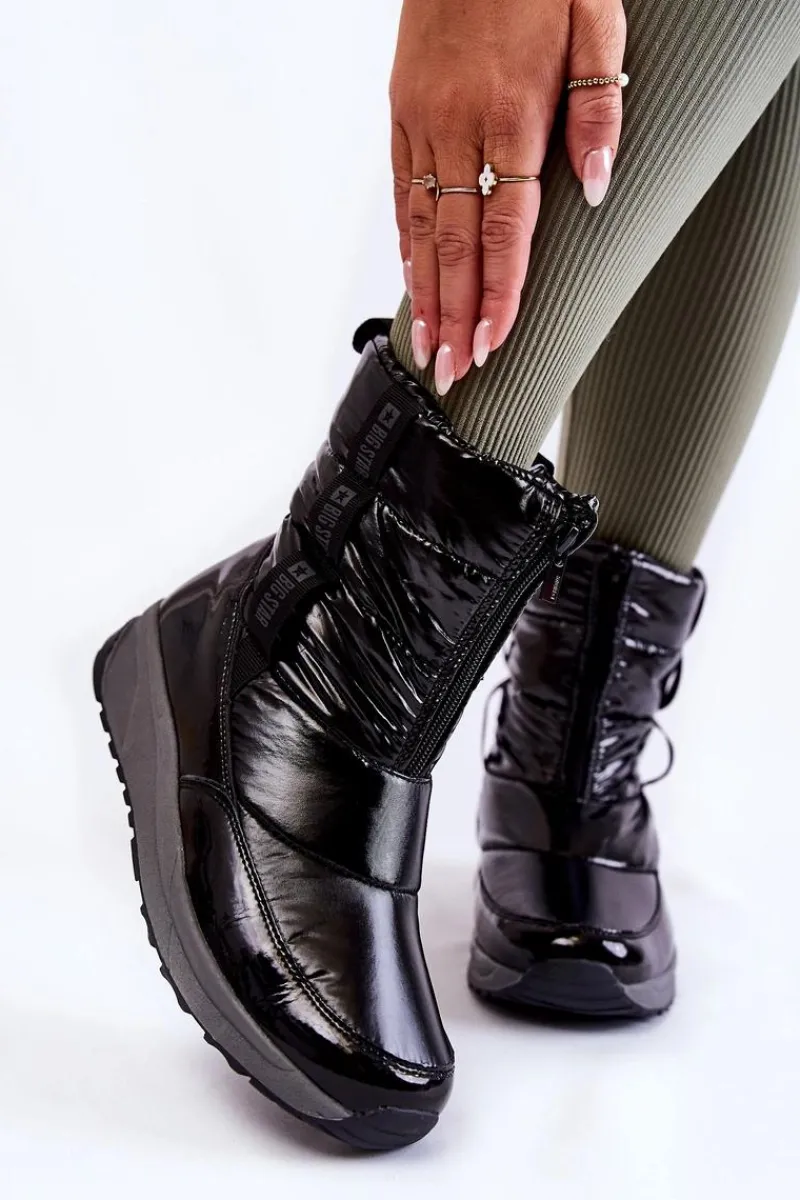 Śniegowce Damskie>Big Star Shoes Damskie Śniegowce Big Star KK274392 Czarne Czarny