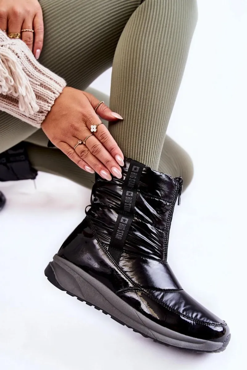 Śniegowce Damskie>Big Star Shoes Damskie Śniegowce Big Star KK274392 Czarne Czarny
