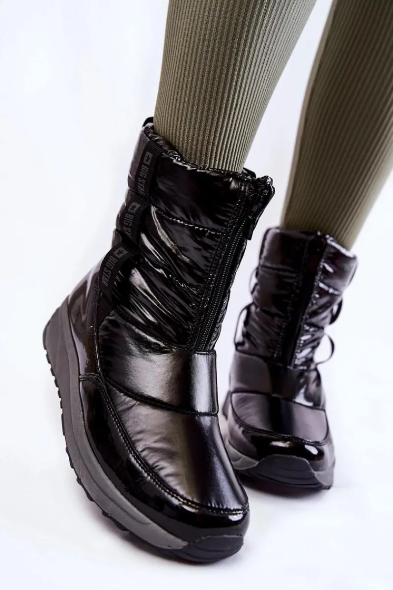 Śniegowce Damskie>Big Star Shoes Damskie Śniegowce Big Star KK274392 Czarne Czarny