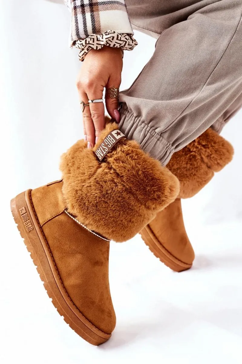 Śniegowce Damskie>Big Star Shoes Damskie Śniegowce Big Star II274127 Camel