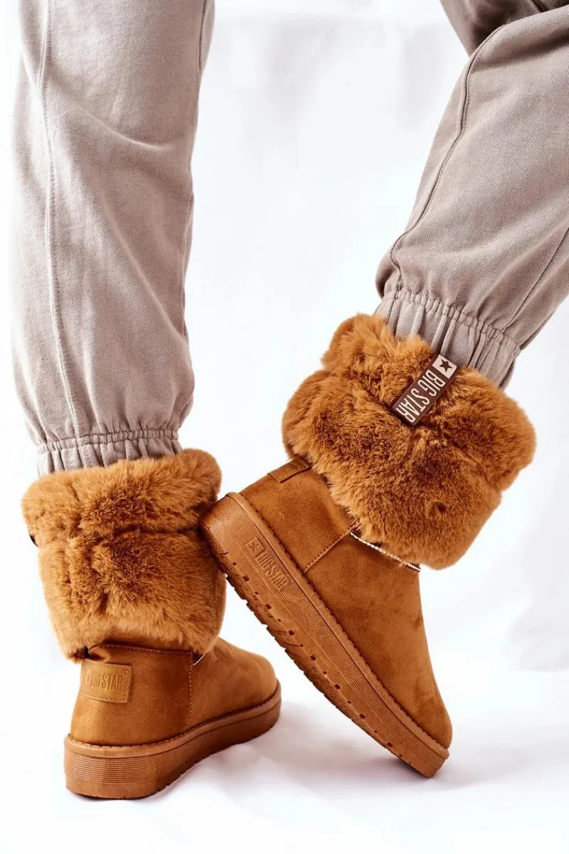 Śniegowce Damskie>Big Star Shoes Damskie Śniegowce Big Star II274127 Camel