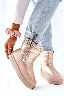 Outlet Damskie Śniegowce Big Star II274121 Beżowe Damskie Śniegowce Damskie