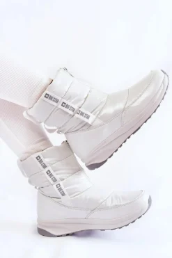 Best Big Star Shoes Damskie Śniegowce Big Star KK274393 Białe