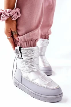 Sale Big Star Shoes Damskie Śniegowce Big Star II274118 Srebrne Srebrny