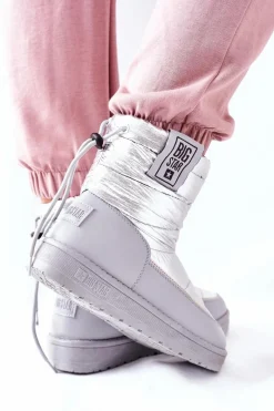 Sale Big Star Shoes Damskie Śniegowce Big Star II274118 Srebrne Srebrny