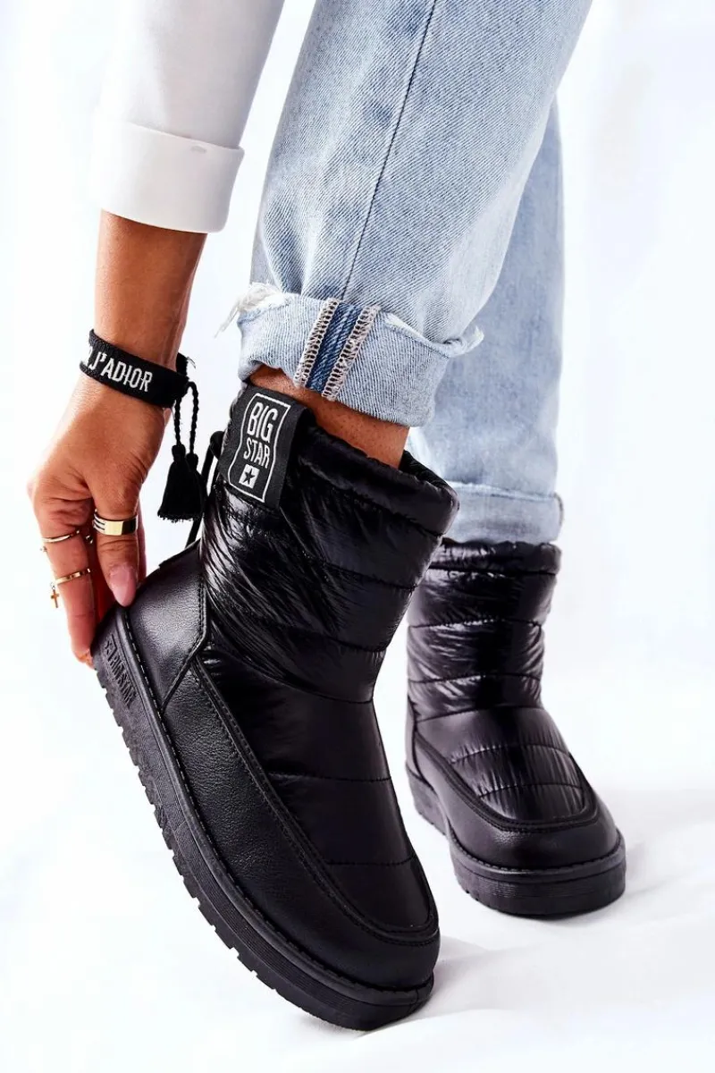 Śniegowce Damskie>Big Star Shoes Damskie Śniegowce Big Star II274120 Czarne Czarny