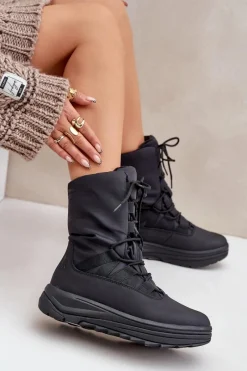 Śniegowce Damskie></noscript>4F Damskie Śniegowce INUA Z Ociepliną Primaloft RAW2SBSF012 Czarne Czarny