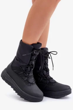 Śniegowce Damskie></noscript>4F Damskie Śniegowce INUA Z Ociepliną Primaloft RAW2SBSF012 Czarne Czarny