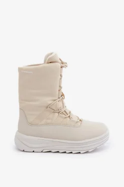 Discount 4F Damskie Śniegowce INUA Z Ociepliną Primaloft RAW2SBSF012 Beżowe