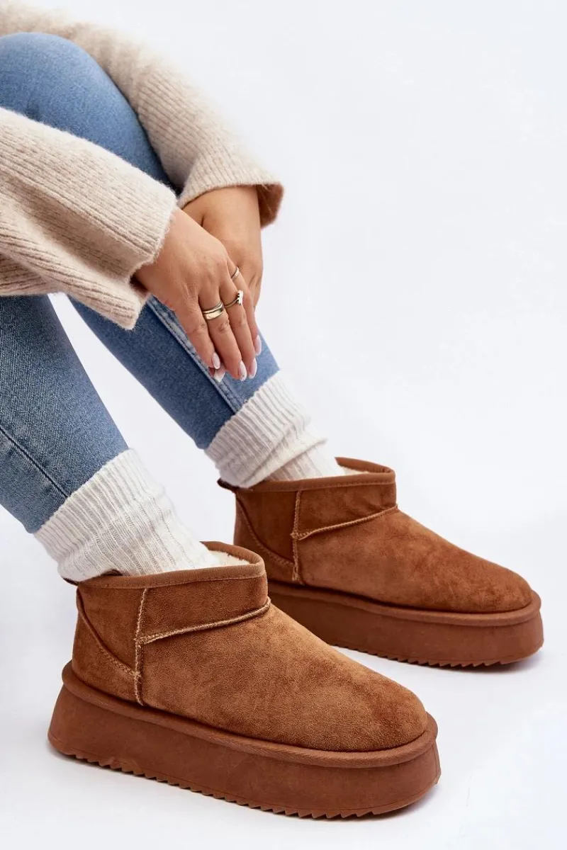 Clearance Boto Damskie Śniegowce Na Grubej Podeszwie Camel Caliksa