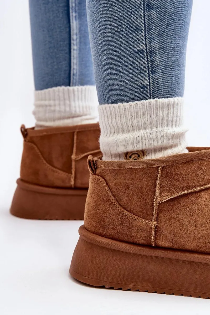 Clearance Boto Damskie Śniegowce Na Grubej Podeszwie Camel Caliksa