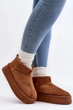 Clearance Boto Damskie Śniegowce Na Grubej Podeszwie Camel Caliksa