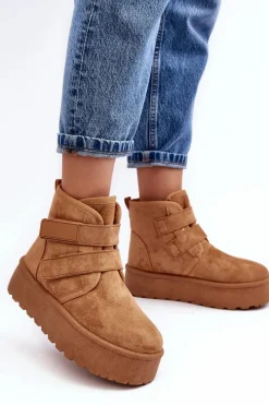 Discount Boto Damskie Śniegowce Na Platformie Camel Naredi