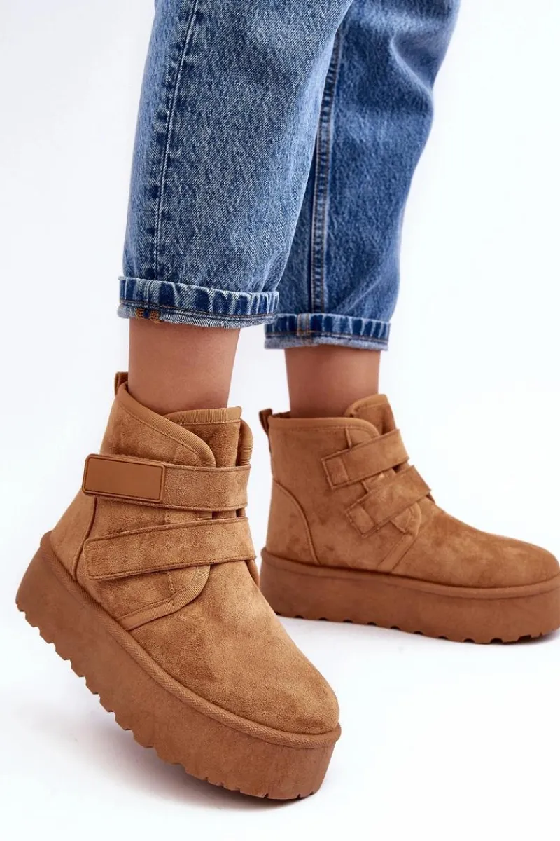 Discount Boto Damskie Śniegowce Na Platformie Camel Naredi