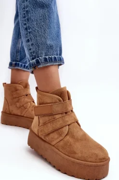 Discount Boto Damskie Śniegowce Na Platformie Camel Naredi