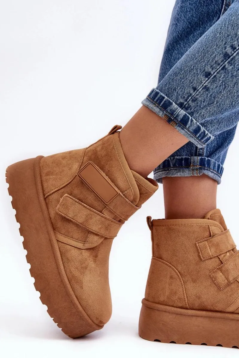 Discount Boto Damskie Śniegowce Na Platformie Camel Naredi