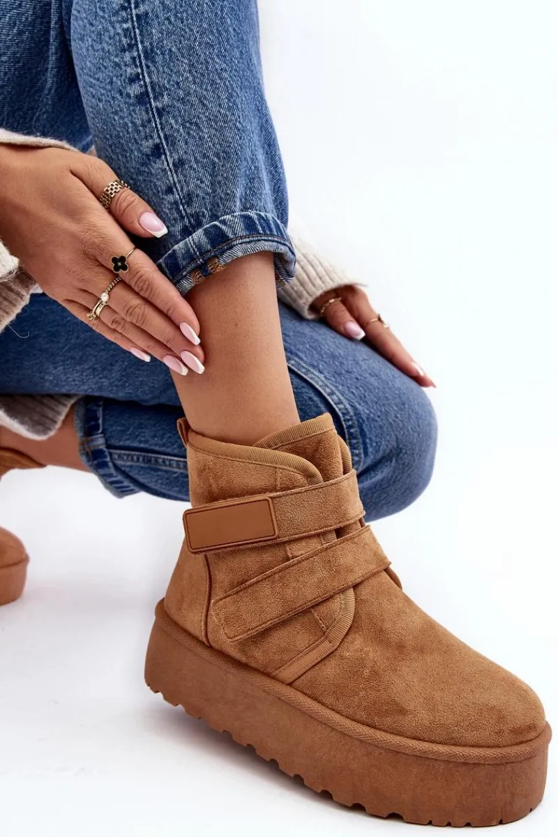 Discount Boto Damskie Śniegowce Na Platformie Camel Naredi