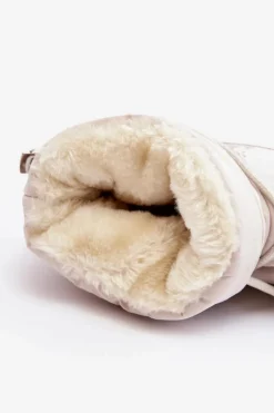 Sale Damskie Śniegowce Na Platformie Z Wiązaniem Beżowe Fleure Damskie Śniegowce Damskie