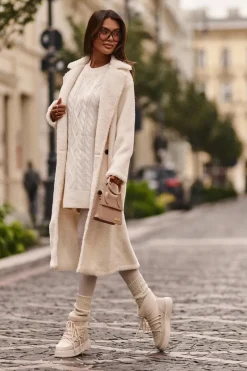 Discount Boto Damskie Śniegowce Na Platformie Jasnobeżowe Ahatissa