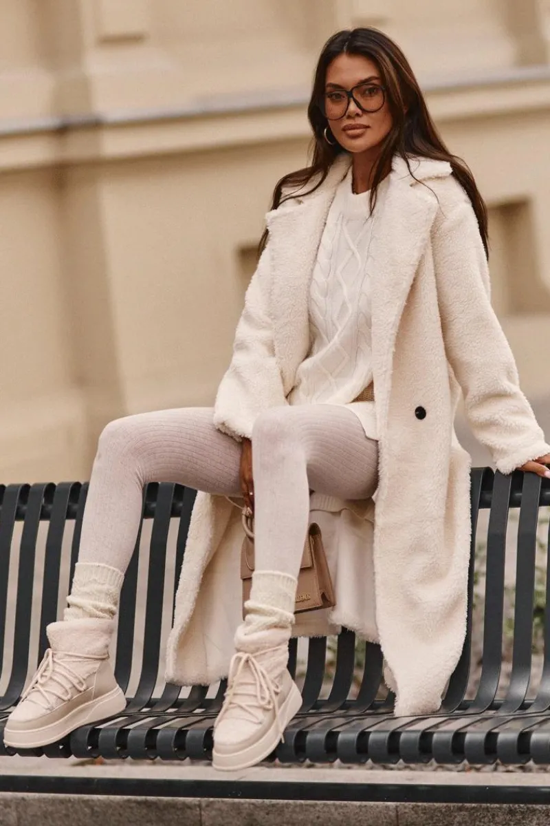 Discount Boto Damskie Śniegowce Na Platformie Jasnobeżowe Ahatissa